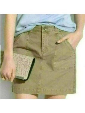 Madewell Walker Women's Size 6 Khaki Cotton Twill Mini Skirt
